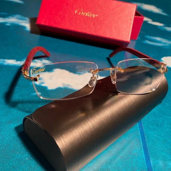 Cartier Rectangle Frame Rimless Glasses - Picture 3 of 7